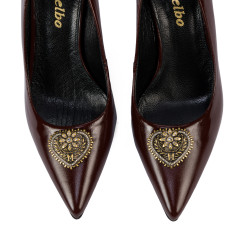 Elegáns női cipő 1363 lakk bordó