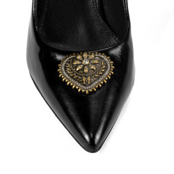 Elegáns női cipő 1364 fekete lakk