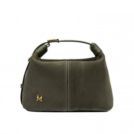 Női kézitáska 037-1g olíva színű velúr