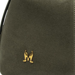 Női kézitáska 037-1g olíva színű velúr