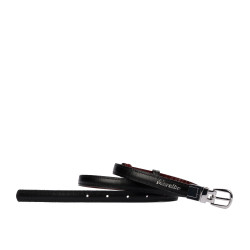 Női öv 45-1mc kétszínű fekete+kroko bordó