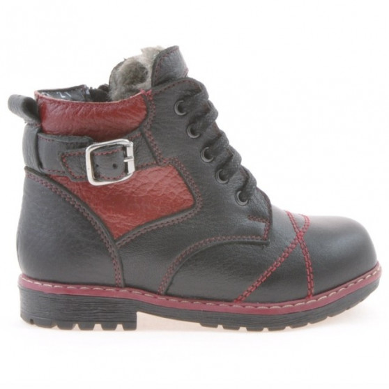 Ghete copii mici 21c negru+grena Ghete copii mici 21c negru+grena