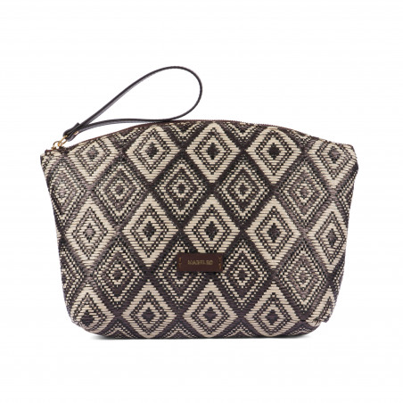 Női kézitáska 213g raffia kakaó