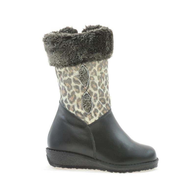 Cizme copii mici 24c negru+tigris