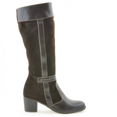 Cizme dama 3260 cafe combinat