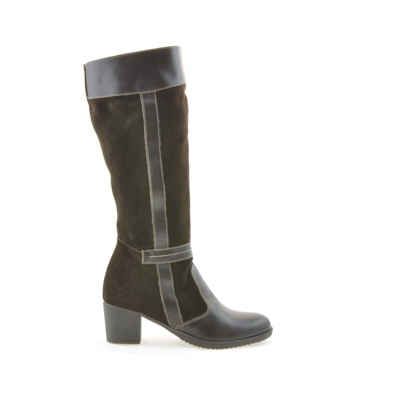 Cizme dama 3260 cafe combinat