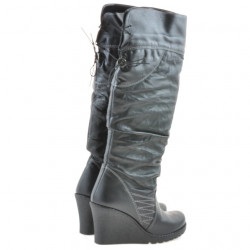 Női csizma 226 fekete + fekete krép