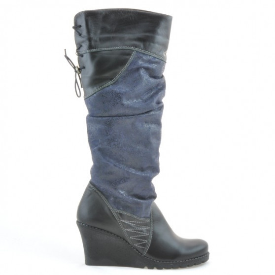 Cizme dama 226 negru+indigo antilopa Cizme dama 226 negru+indigo antilopa