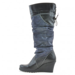 Cizme dama 226 negru+indigo antilopa
