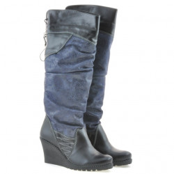 Cizme dama 226 negru+indigo antilopa