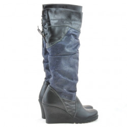 Cizme dama 226 negru+indigo antilopa