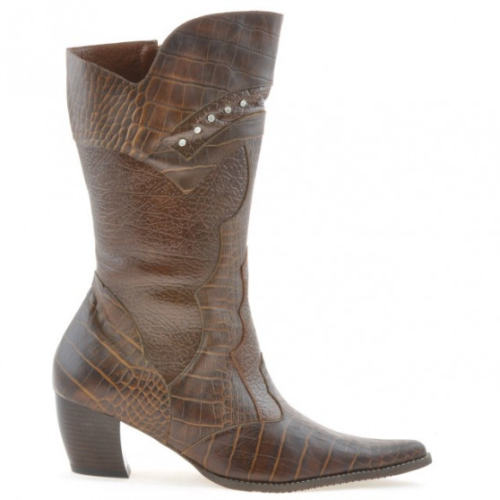 Cizme dama 298 croco coniac Cizme dama 298 croco coniac