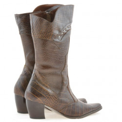 Cizme dama 298 croco coniac