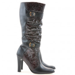 Cizme dama 008-2 negru+bordo combinat