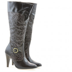 Női csizma 1108 crep lakkozott kávé