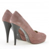 Pantofi eleganti dama 1082 rosa antilopa