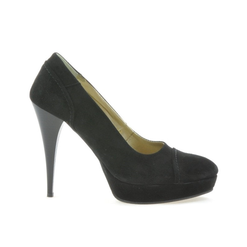 Pantofi eleganti dama 1082 negru antilopa