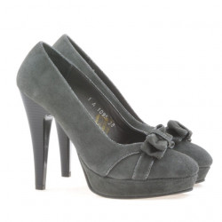 Pantofi eleganti dama 1095 gri antilopa