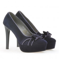 Pantofi eleganti dama 1095 indigo antilopa+mov