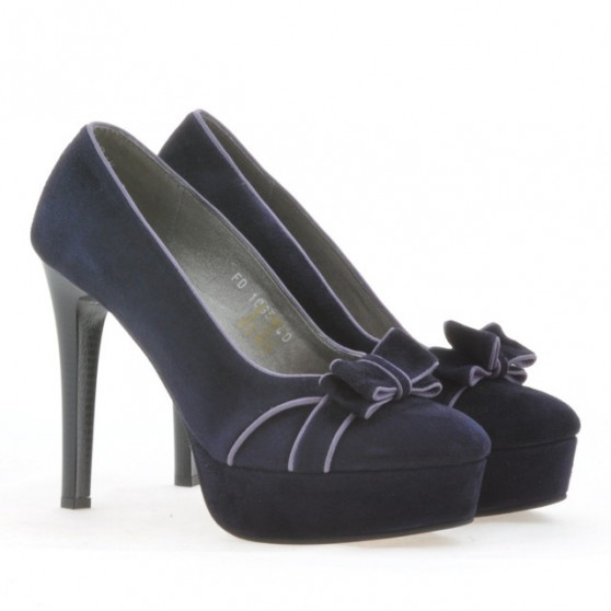 Pantofi eleganti dama 1095 indigo antilopa+mov Pantofi eleganti dama 1095 indigo antilopa+mov
