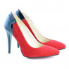 Pantofi eleganti dama 1230 rosu antilopa combinat 