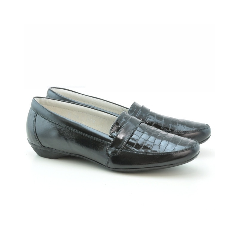 Pantofi casual dama (marimi mari) 679m croco lac negru