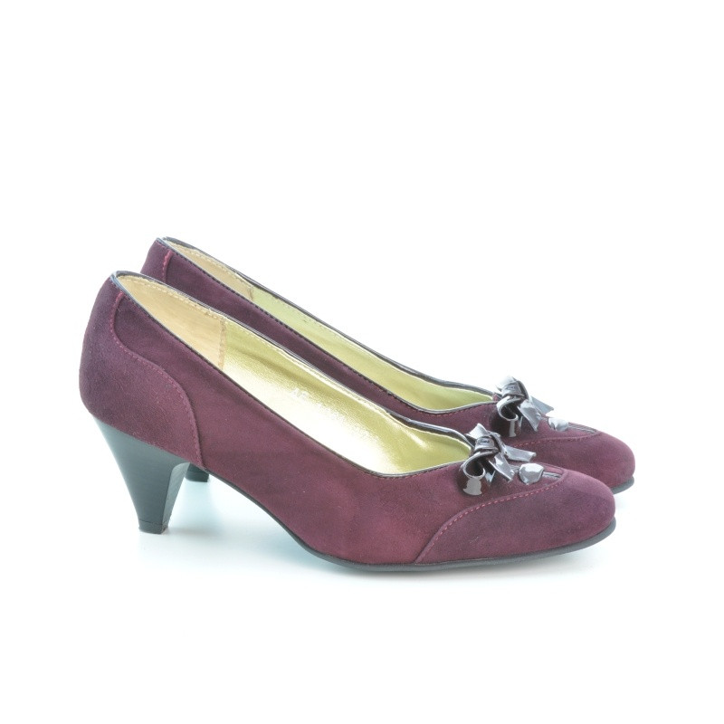 Pantofi eleganti dama 1064 bordo antilopa
