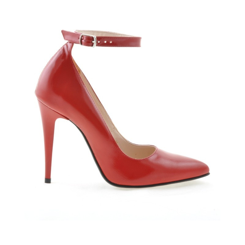Pantofi eleganti dama 1247 lac rosu satinat