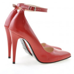 Pantofi eleganti dama 1247 lac rosu satinat