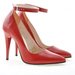 Pantofi eleganti dama 1247 lac rosu satinat