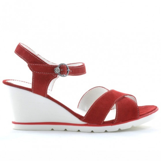 Sandale dama 5007 rosu velur Sandale dama 5007 rosu velur