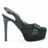 Sandale dama 1096 negru antilopa combinat