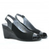 Sandale dama 5019 lac negru+negru velur 