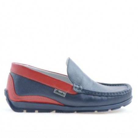 Mocasini adolescenti 395 indigo+rosu