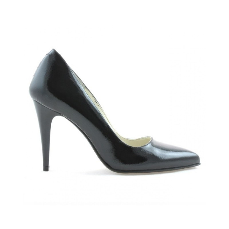 Pantofi eleganti dama 1246 lac negru satinat