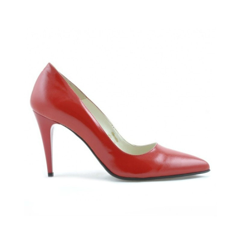 Pantofi eleganti dama 1246 lac rosu satinat
