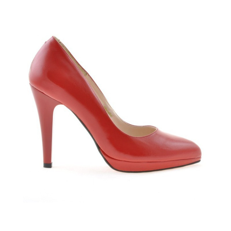 Pantofi eleganti dama 1233 lac rosu satinat