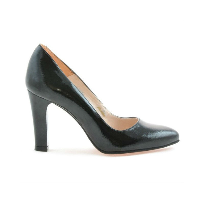 Pantofi eleganti dama 1243 lac negru satinat