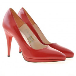 Pantofi eleganti dama 1244 lac rosu satinat