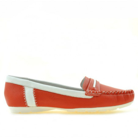 Mocasini dama 619 rosu corai+alb