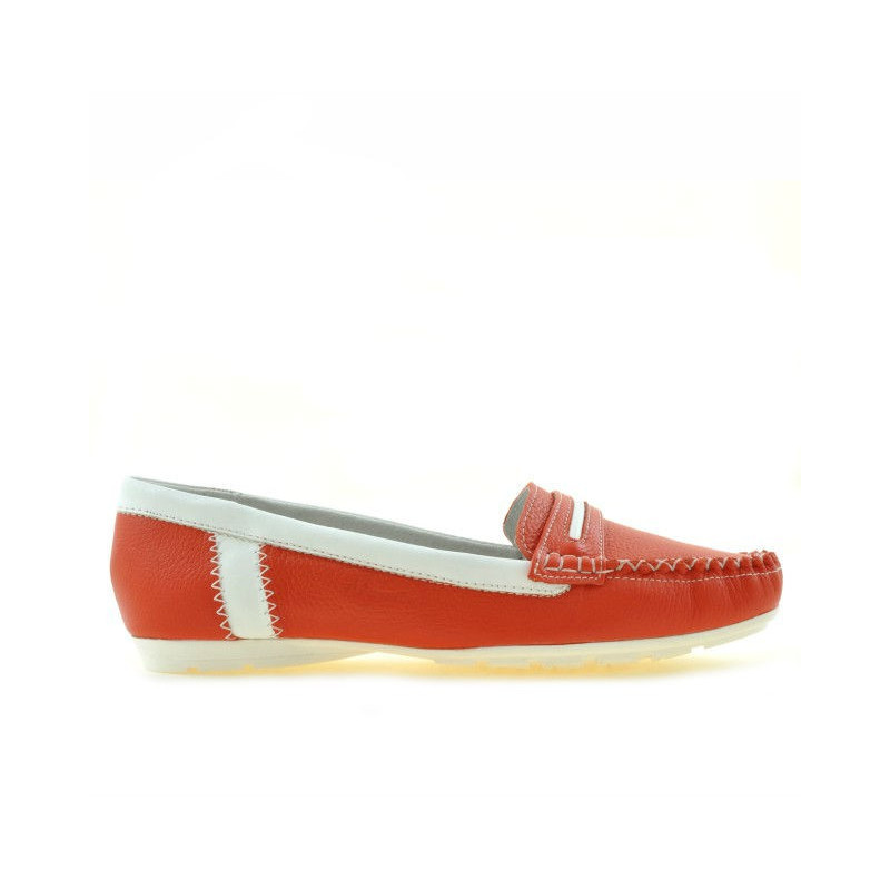 Mocasini dama 619 rosu corai+alb