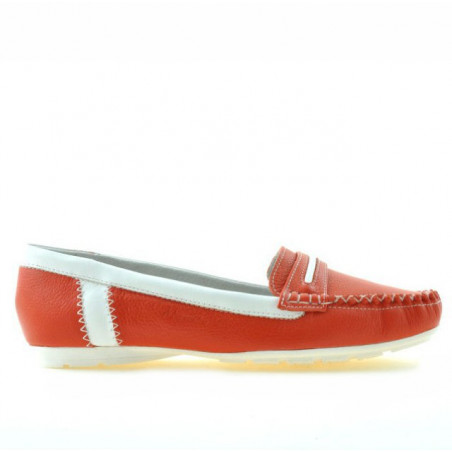 Mocasini dama 619 rosu+alb