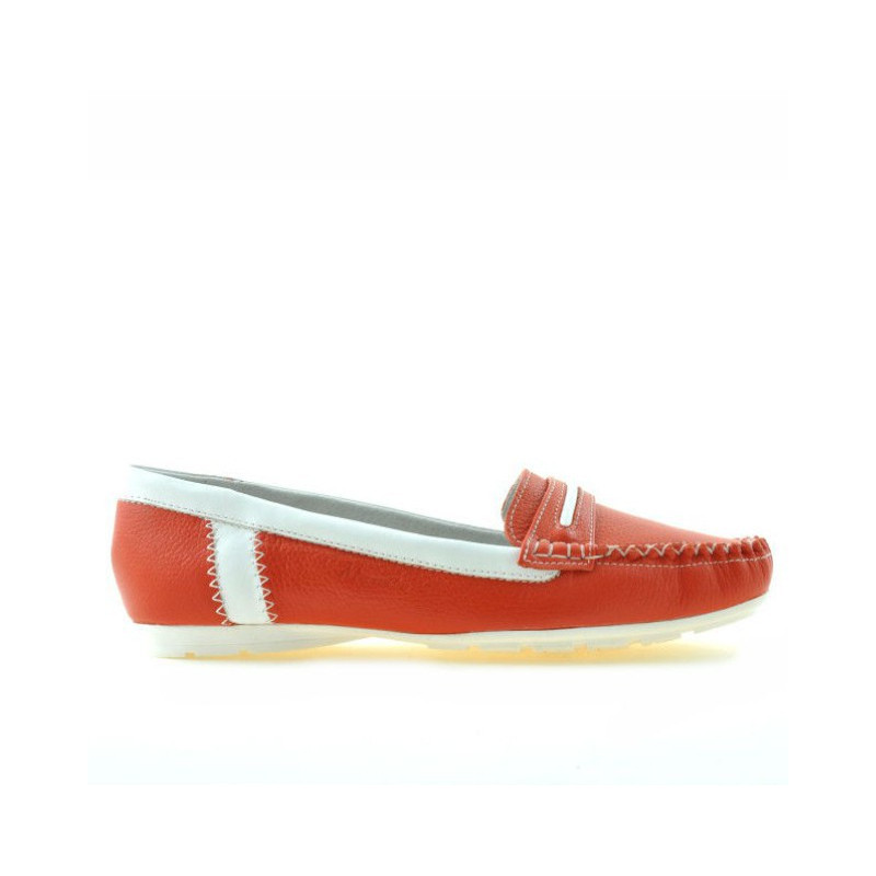 Mocasini dama 619 rosu+alb