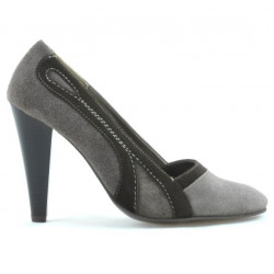 Pantofi eleganti dama 1208 nisip antilopa combinat