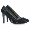 Pantofi eleganti dama 1208 negru antilopa combinat
