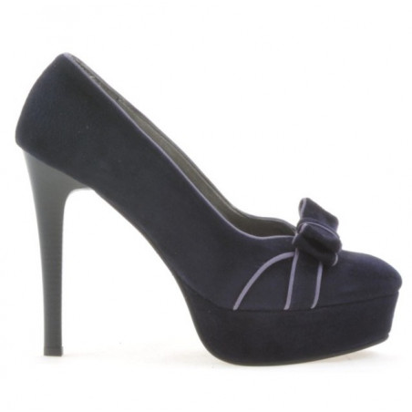 Pantofi eleganti dama 1095 indigo antilopa+mov